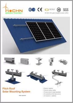 Catálogo de monturas solares WOCHN para tejado a dos aguas 22V1